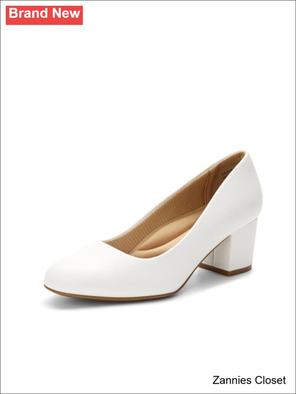 ✨ Women's Block Heel Pumps Square Toe Vegan Leather Dress Shoes